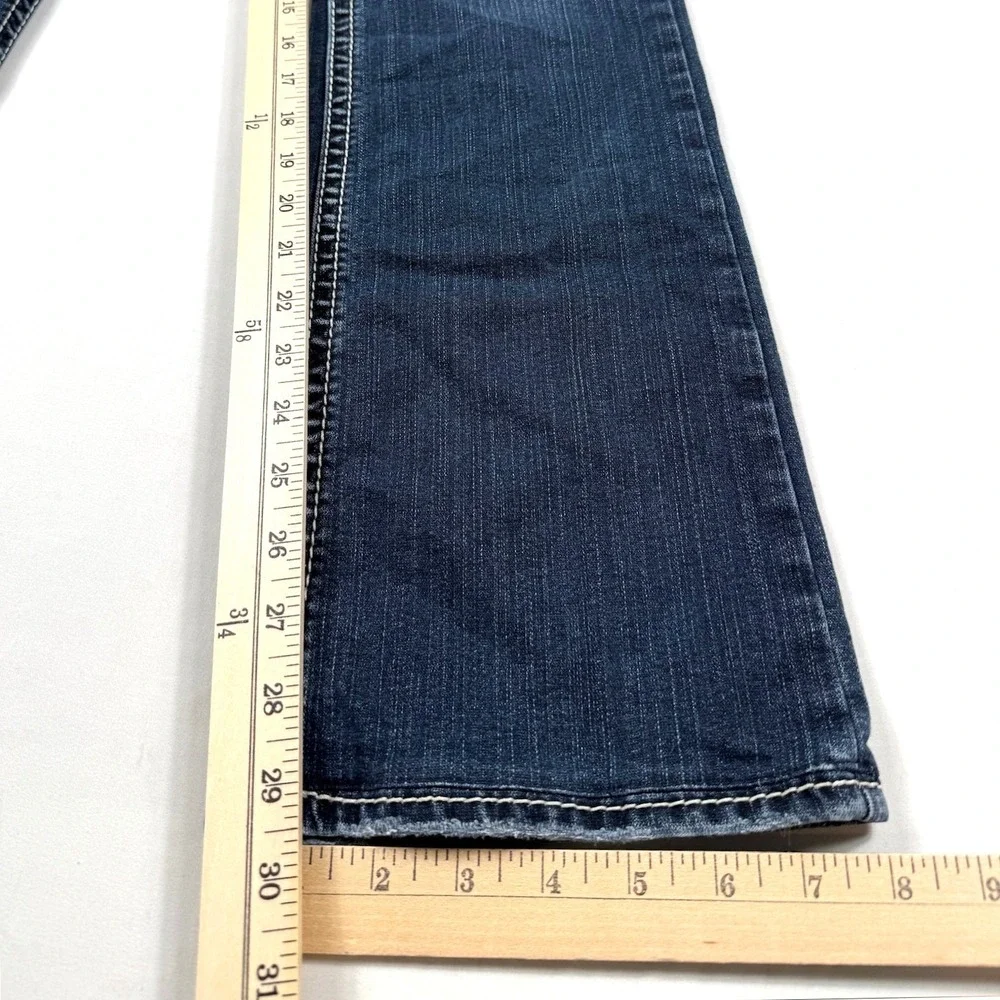 Silver Jeans Co Suki High Slim Boot Dark Wash Contrast Stitch Jeans W29 L33 - Picture 7 of 7